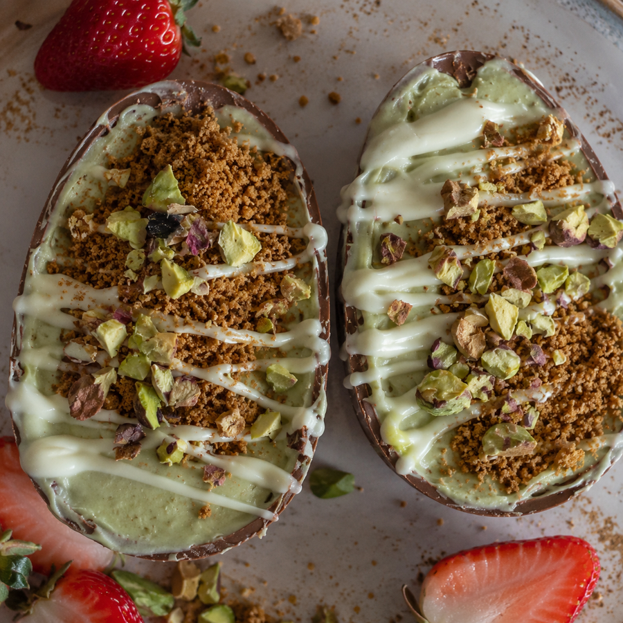 Pistachio Cheesecake Easter Eggs