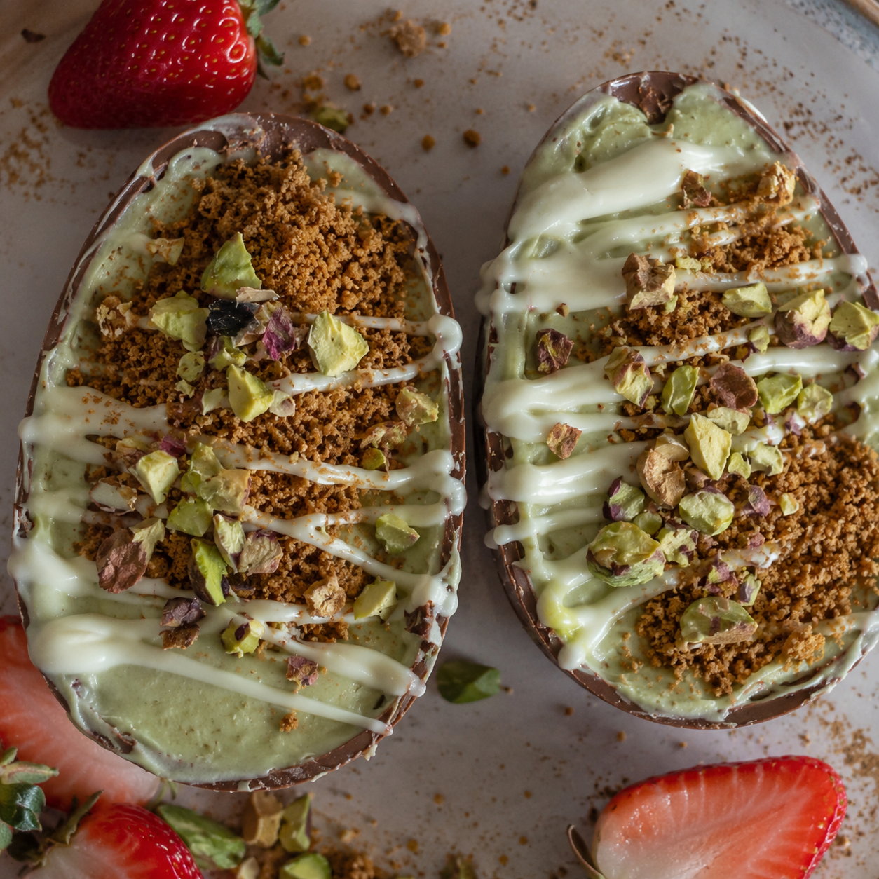 Pistachio Cheesecake Easter Eggs
